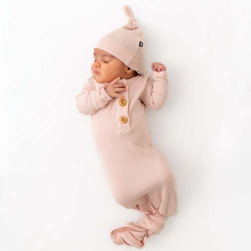 Ribbed Knotted Gown and Hat Blush | Going Home | Kyte Baby
