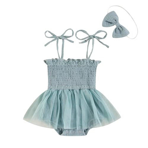 Meihuida Newborn Baby Girl Sleeveless Rompers Summer Clothes Cotton Bodysuit with Headband