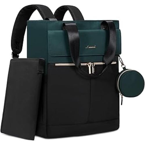 LOVEVOOK Diaper Bag Backpack with Insulated Pockets, Baby Changing Pad, Pacifier Case - Anti-Theft Travel Backpack for Women, Black-Green