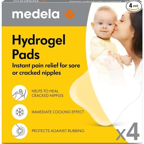 Medela Soothing Hydrogel Pads for Nipples, Reusable 24 Hours, Pack of 4