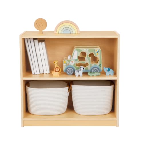 OOOK Montessori Shelf and Toy Storage, Compact Toddler Bookshelf for Small Space, Wooden Storage Cabinet Shelves and Kids Bookcase for Classroom, Kindergarten, Kids Room, Playroom