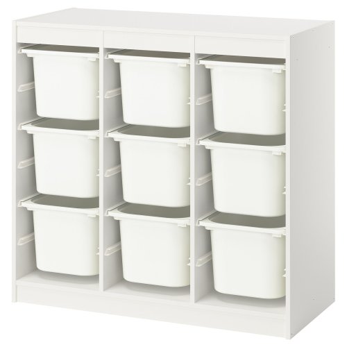TROFAST Storage combination with boxes - room divider/white white 39x17 3/8x37 "
