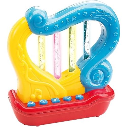 WEofferwhatYOUwant Baby Harp - Baby Musical Instrument - Interactive Music Toy with Lullabies, LED Lights & Play-Along Mode with The Harp Strings - Portable Travel Size for Small Hands
