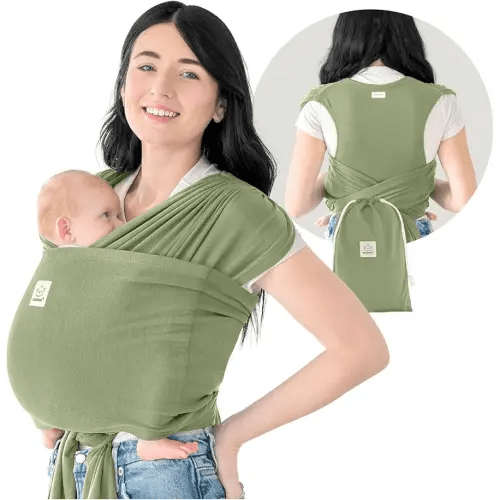 KeaBabies Baby Wrap Carrier Ring Sling - Easy to Wear, Adjustable D-Lite Baby Carrier Newborn to Toddler, Infant Carrying Shirt, Hands Free Bonding, Breathable Fabric Wearing Wrap (Dusty Olive)