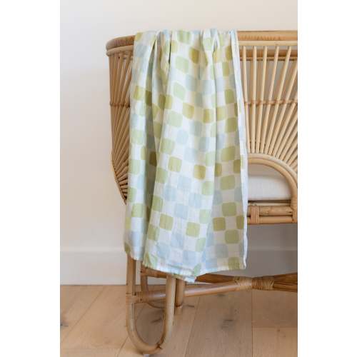 Seafoam Patch 🌊💚🩵 Muslin Swaddle – Coco + Len
