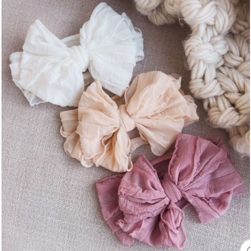 Large Ruffle Knit Bow