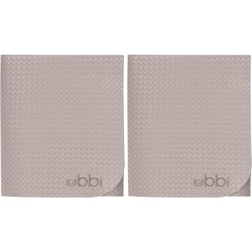 Ubbi On-The-Go Diaper Changing Baby Mat, Soft and Comfortable Diaper Bag Accessory Must Have for Newborns, Easy to Clean, Portable Folding Pad, Baby Traveling Accessories, Taupe (Pack of 2)