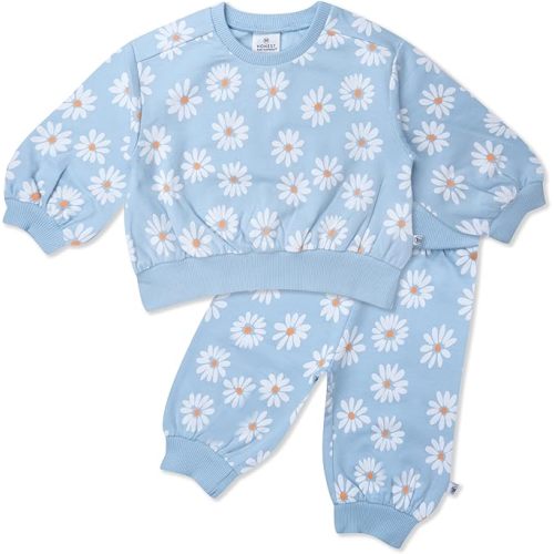 HonestBaby Unisex-baby 2-Pack Crewneck Sweatshirt and Sweatpant Set 100% Organic Cotton for Toddler, Baby Boys, Girls