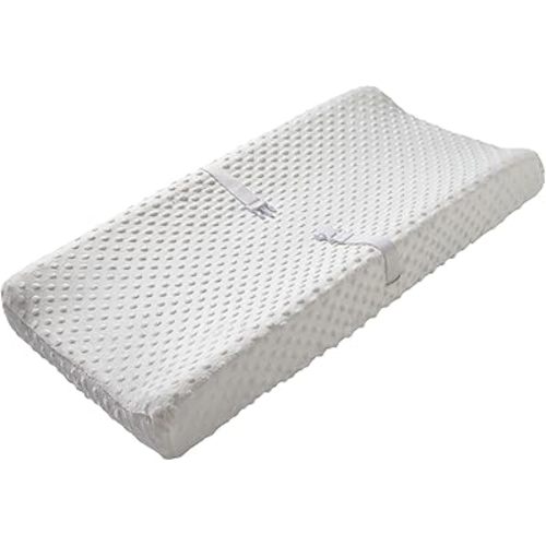 Baby Changing Pad Cover, Super Soft Plush Dot Diaper Changing Table Covers for Baby Girls and Boys, Ultra Comfortable, Diaper Changing Cloths for Babies, Fit 32"/34'' x 16" Pad (White)