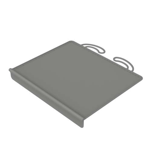 Silicone Placemat with Teething Edge Bumper/Spill Stopper | Dishwasher Safe, Travel Ready Non-Slip Suction Activity Mat, Multifunctional Pinny Table Mat, 10.43x12 Inch, Gray