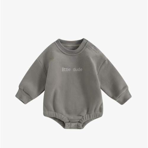 VISGOGO Newborn Infant Baby Boy Girls Oversized Romper Little Dude Sweater Onesie Coming Home Outfit Neutral Clothes