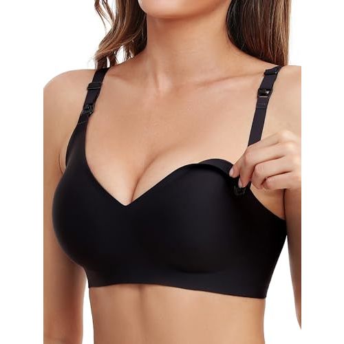 Vinfact Smooth Nursing Bras for Breastfeeding Seamless Maternity Bras for Pregnancy Wireless Bralette with Extra Bra Extender