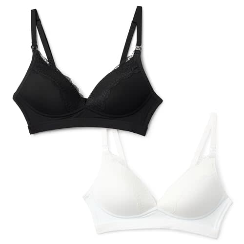 Amazon Essentials Women's Peached Microfibre Nursing Bra, Pack of 2