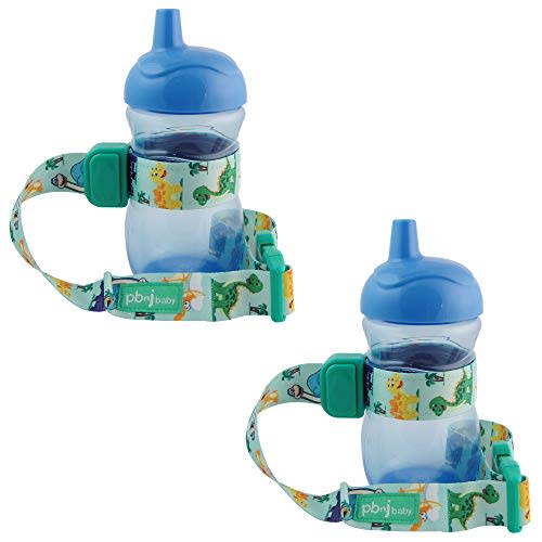 PBnJ Baby SippyPal Sippy Cup Holder Strap Accessory Tether, 2 Pack | Baby Travel Gear, Secure Cups