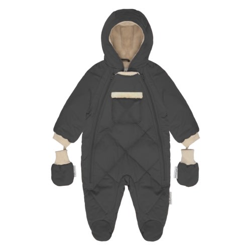 Regular & Baby Benji Water Repellent Hooded Snowsuit with Attached Mittens, Smokey Quilted