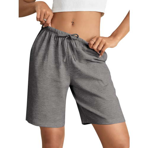 TEMOFON Women's Athletic Shorts Sweat Shorts for Women Drawstring Elastic Shorts with Pockets Casual Loose Shorts
