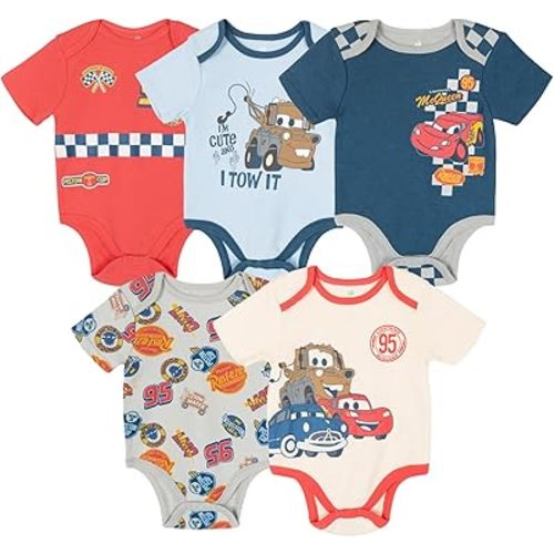 Disney Baby 5 Pack Bodysuits Newborn to Infant Sizes (Newborn - 24 Months)