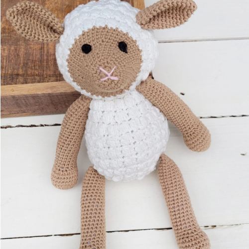Crochet Lamb Toy – Olive and Cradle