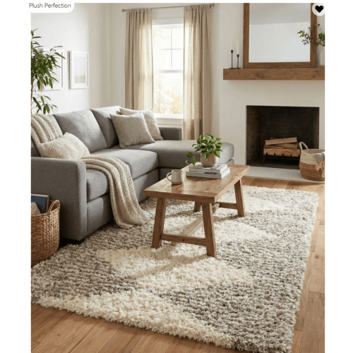 5 x 8 Infinity Shag Rug - Pearl and Khaki
