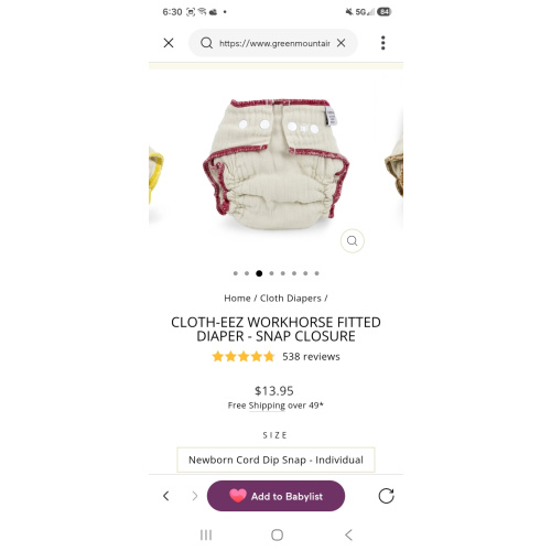 Cloth-eez Workhorse Fitted Diapers