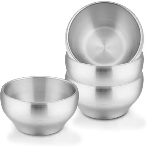 LIANYU Stainless Steel Bowls for Kids, 4 Pack Toddler Metal Bowls 12oz