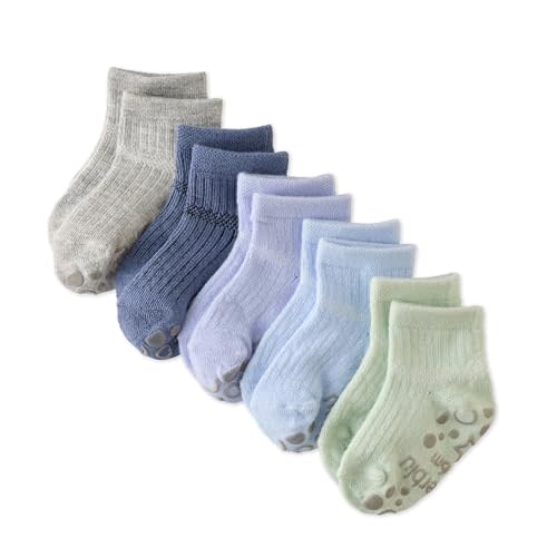 Butterblu Zuri Multipack Socks w/Grippers, Baby, Toddlers, Sustainably Made | Sustainably Made Low Cut Socks, Non-slip gripper soles, Gentle & Secure Fit, Multipack, Made to Match Colors Collection
