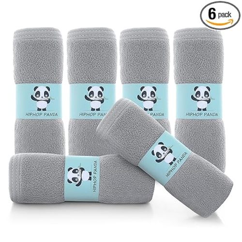HIPHOP PANDA Ultra Soft Baby Washcloths, 2-Layer Absorbent Wash Cloths