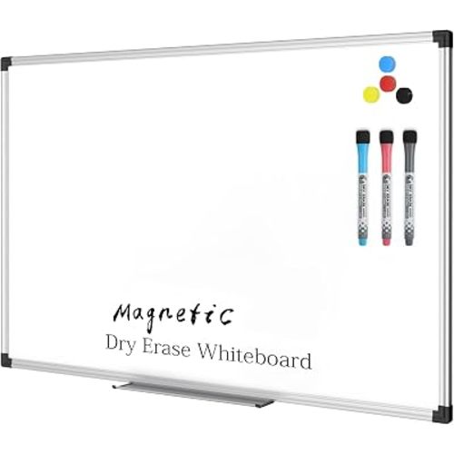 XBoard Magnetic Dry Erase Board/Whiteboard, 36 X 24 Inches Double Sided White Board, Silver Aluminium Frame