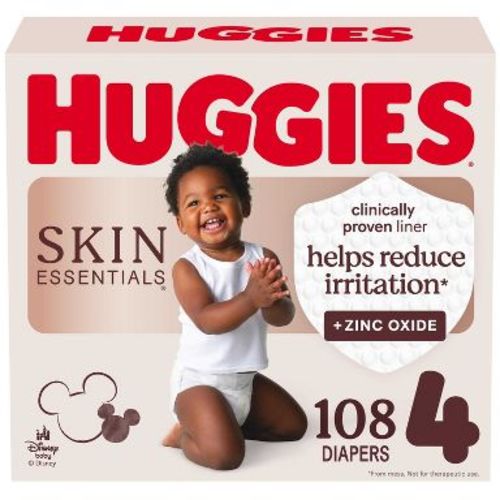 Huggies Skin Essentials Dermatologist Approved Diapers - Size 4 - 108ct