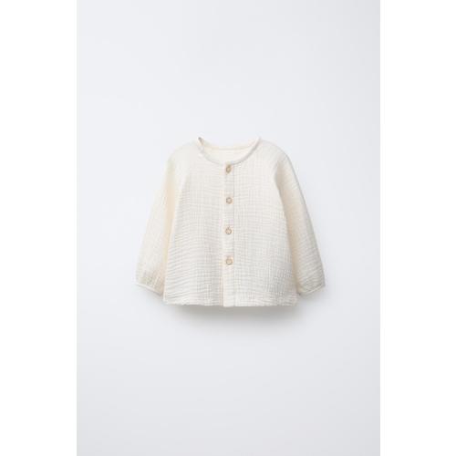 COTTON GAUZE SHIRT - Ecru | ZARA United States