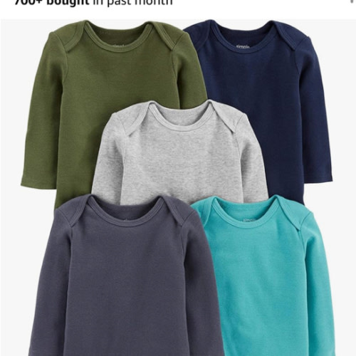 Simple Joys by Carter's Baby-Boys Long-Sleeve Bodysuit Pack of 5Bodysuit