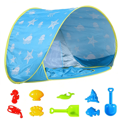 PigPigPen Pop Up Sun Shelter for Baby: Beach Tent with UV Protection & Waterproof Cabana - Infant Pool Shade Umbrella(Equipped with beach toys)