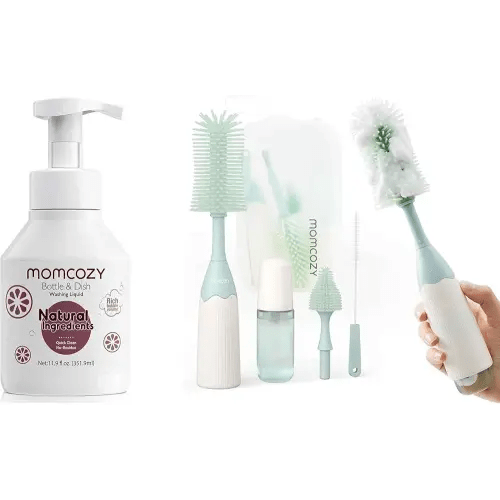 Momcozy Bottle Brush Kit Green & Momcozy Bottle Brush Cleaning Fluid