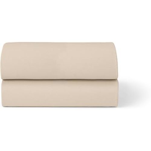 Snuz Baby Crib Sheets - Fits SnuzPod 3, 5 & Studio, 100% Jersey Cotton Baby Bassinet Sheets, Machine Washable, Tumble Dryer Safe, Breathable, Universal Fit 17”x31”, 2 Pack, Cashmere