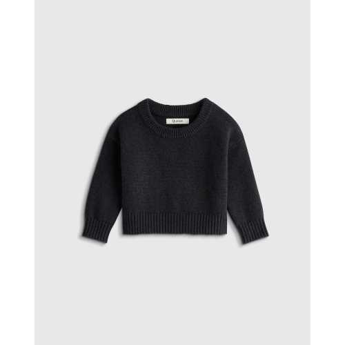 100% Organic Cotton Crewneck Sweater in Charcoal