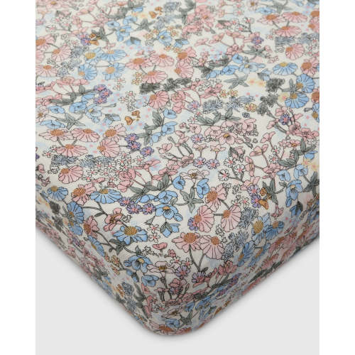 Muslin Fitted Crib Sheet - English Garden