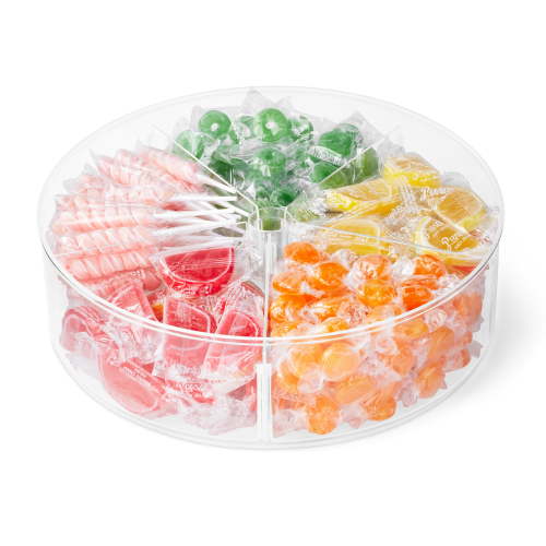 The Home Edit Clear Plastic High Wall Turntable with Removable Dividers, 12" x 12" x 3.5"