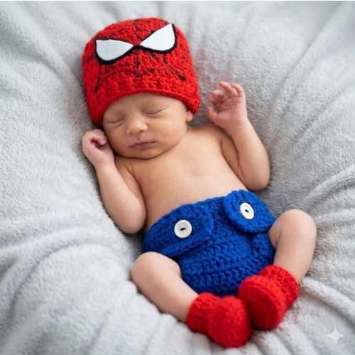 Baby inspired by Spiderman costume,  photo props, outfit.
