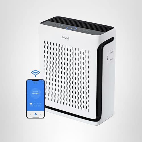 LEVOIT Air Purifier for Home Large Room Up to 1073Ft² with Air Quality Monitor, AHAM VERIFIDE, Smart WiFi, Washable Pre-Filter, HEPA Sleep Mode for Pets, Allergies, Dust, Pollen, Vital 100S-P, White
