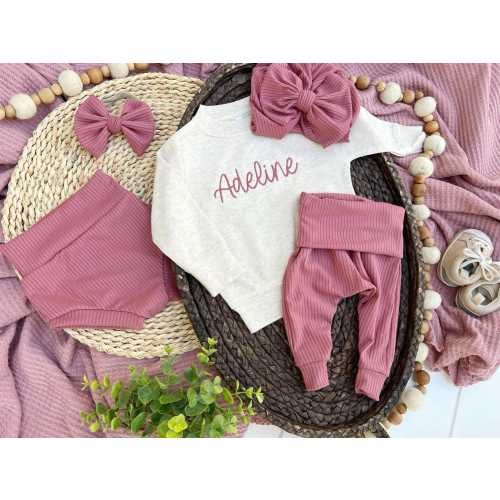 Personalized Floral Newborn Baby Girl Outfit,custom name girl, coming home outfit for baby girl, baby girl outfit, hospital outfit girl