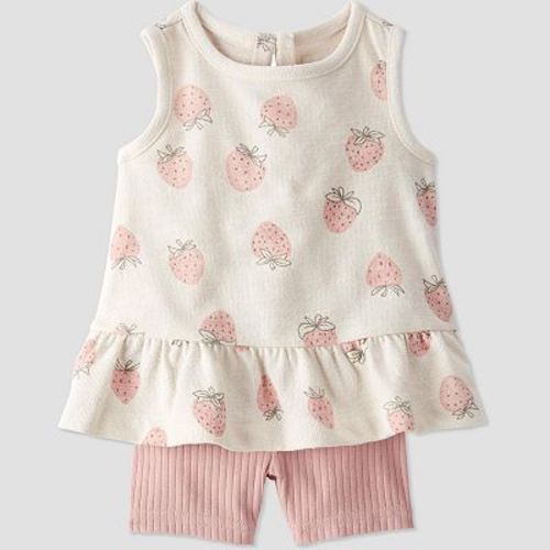 Baby Girl Little Planet by Carter's 2-Piece Strawberry Print Top & Shorts Set