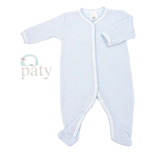 Solid Knit Footie- Blue – Delightful Darling Children’s Boutique