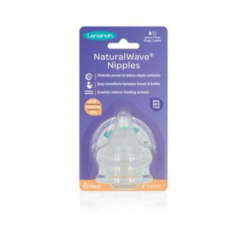 Lansinoh® Momma® 2-Pack Slow Flow NaturalWave™ Nipples - CLEAR - NIPPLES