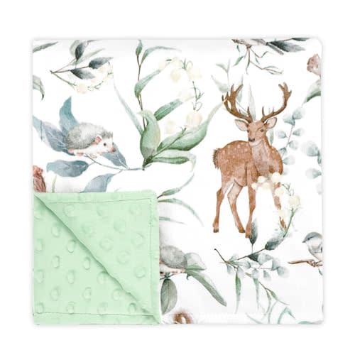 TANOFAR Baby Blankets for Unisex Boys Girls, Ultra Soft Minky Blanket with Double Layer Dotted, Breathable and Lightweight Receiving Blanket for Newborns, 30x40 Inches, Woodland Animal