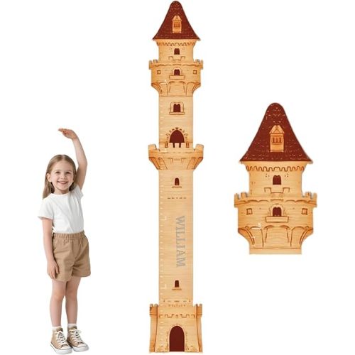 Personalized Wooden Castle Growth Chart Ruler,Custom Kids Height Measurement Ruler,Height Measurement Children,Nursery Wall Decor Baby Room