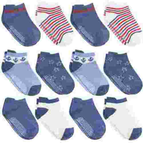 Debra Weitzner Non Slip Ankle Socks With Grips for Toddlers 12 to 36 Months Old, Boys Pattern 12 Pairs