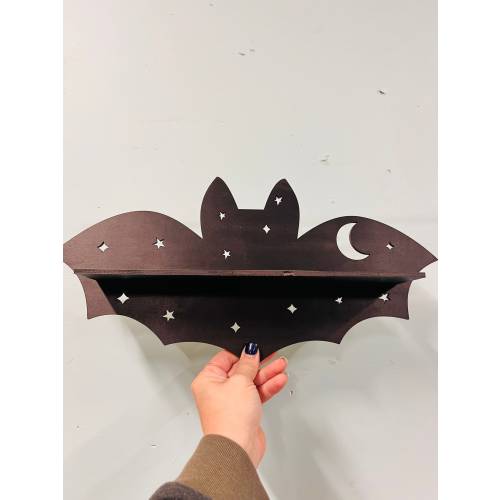 Bat Shelf, Bat Crystal Shelf, Bat Home Decor, Celestial Decor