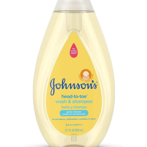 Johnson's Head-to-Toe Gentle Tear-Free Baby & Newborn Wash & Shampoo, Sulfate-, Paraben- Phthalate- & Dye-Free, Hypoallergenic Wash for Sensitive Skin & Hair, 27.1 fl. Oz