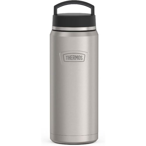 THERMOS ICON SERIES Stainless Steel Water Bottle with Screw Top Lid - 40 Ounce, Matte Stainless Steel - Vacuum Insulated Water Bottle with Lid