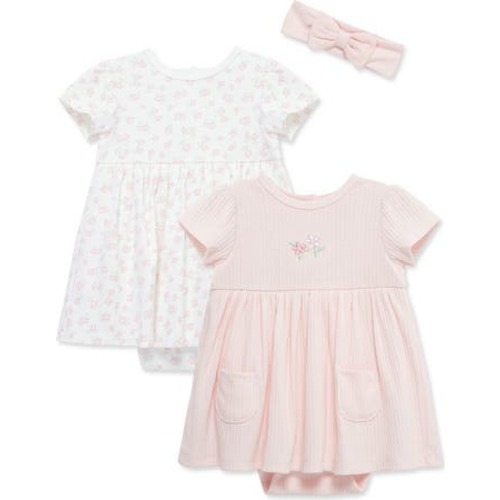 Pretty 2-Pack Skirted Bodysuits & Headband Set